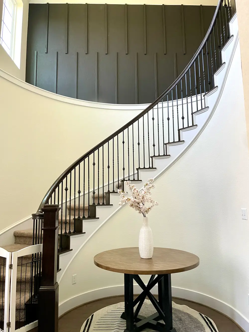 Curved staircase accent wall painted by Ranger Painting