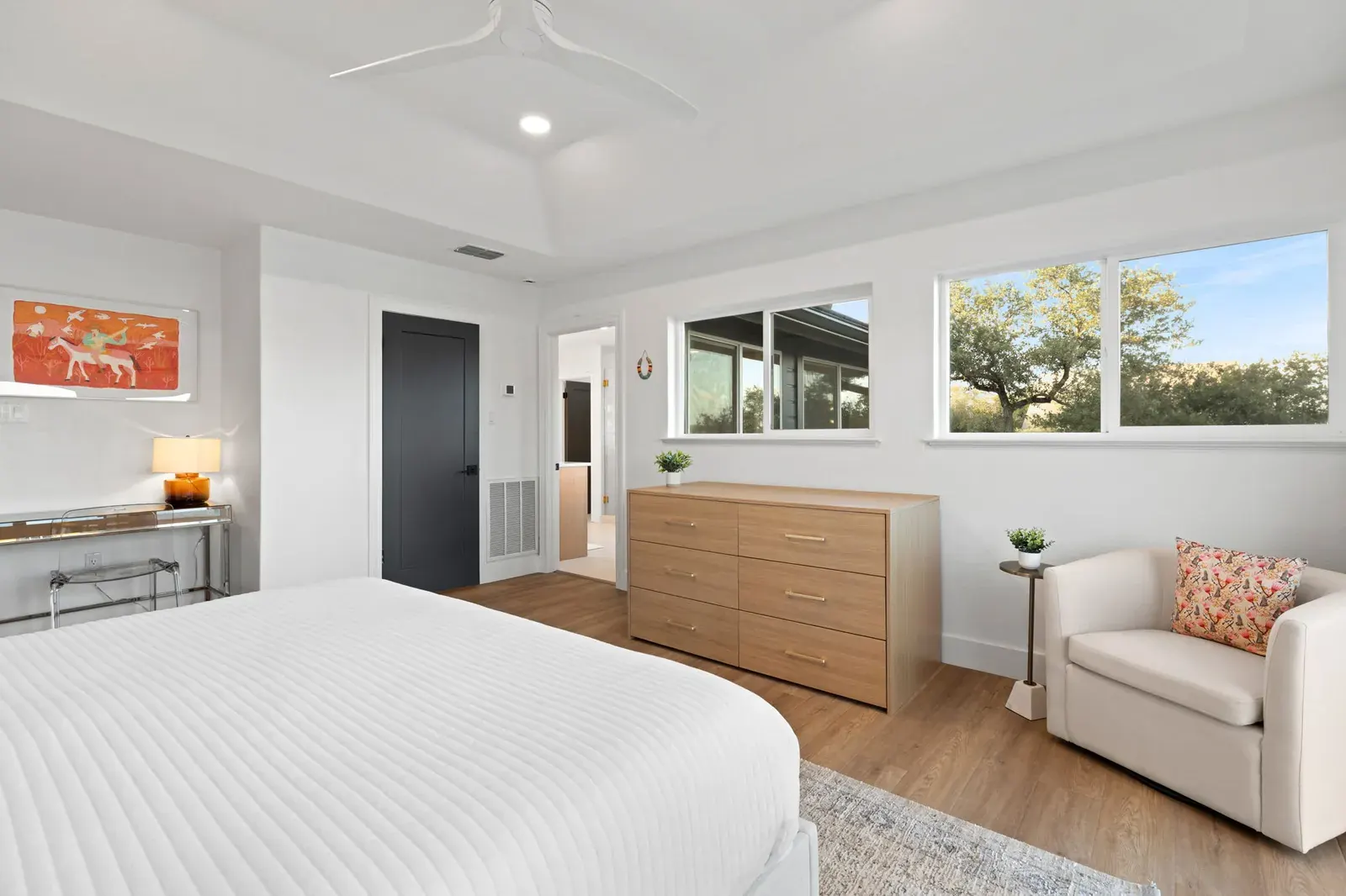 White Bedroom Charcoal Door
